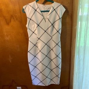 Cute and Professional White V Neck Dress